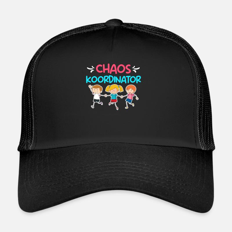 Kinder Chaos Koordinator im Kindergarten - Trucker Cap - Schwarz/Schwarz