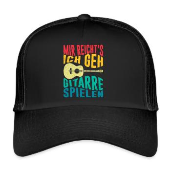 Musiker Mir reichts ich spiele jetzt Gitarre - Trucker Cap - Schwarz/Schwarz - Vorne