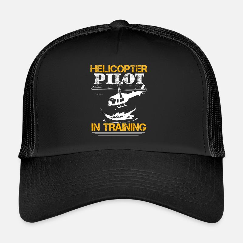 Pilote d’hélicoptère en formation - Casquette trucker  - noir/noir