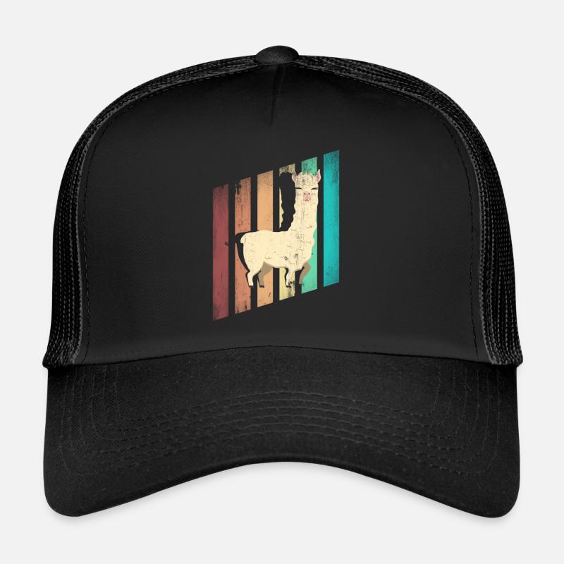 Alpacas LLamas Mammals Alpaca Silhouette Trucker Cap