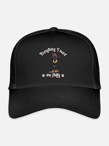 Tout ce dont j’ai besoin est un teckel mignon moelleux - Casquette trucker  - noir/noir - Devant