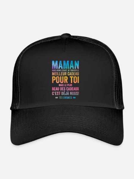 Maman Meilleur Cadeau C'est Nous Enfants - Casquette trucker  - noir/noir - Devant