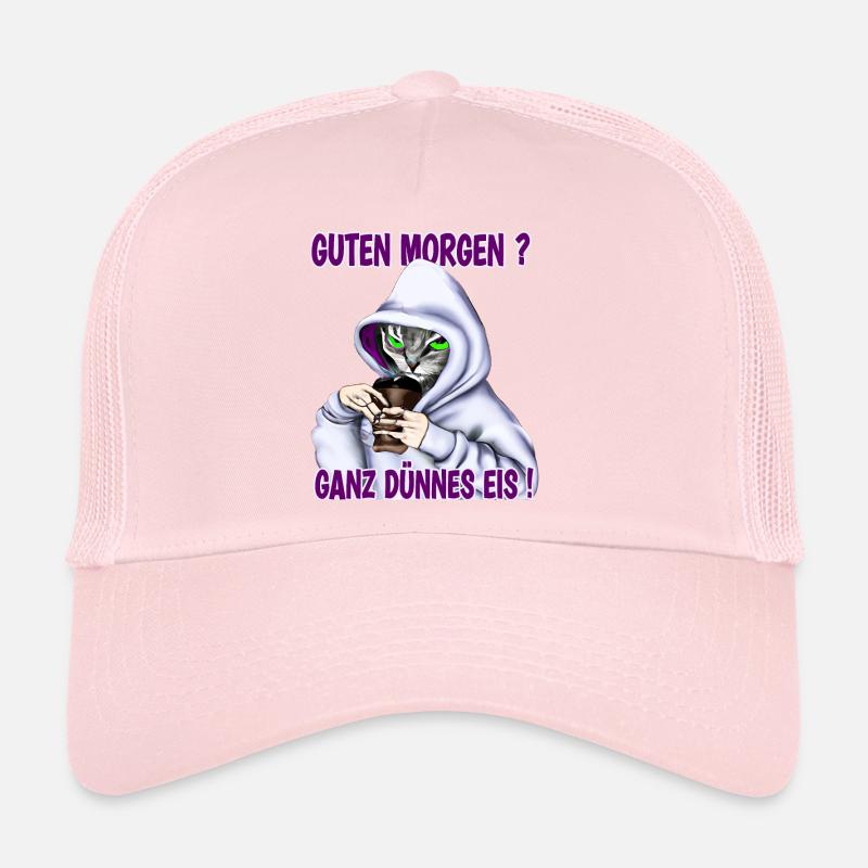 Ganz Dünnes Eis Morgenmuffel Katze Kaffee Trucker Cap