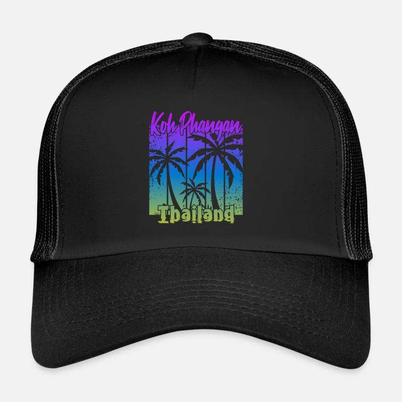 Koh Phangan Thailand - Trucker Cap - Schwarz/Schwarz