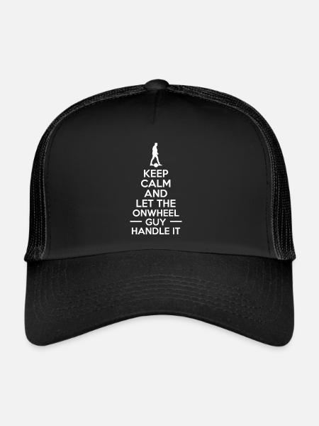 Restez calme et laissez le gars à une roue s’en occuper - Casquette trucker  - noir/noir - Devant