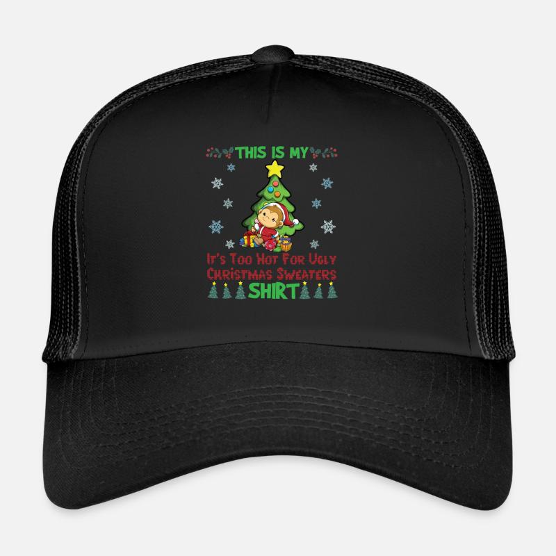 C'est mon pull de Noël il fait trop chaud pour moche - Casquette trucker  - noir/noir