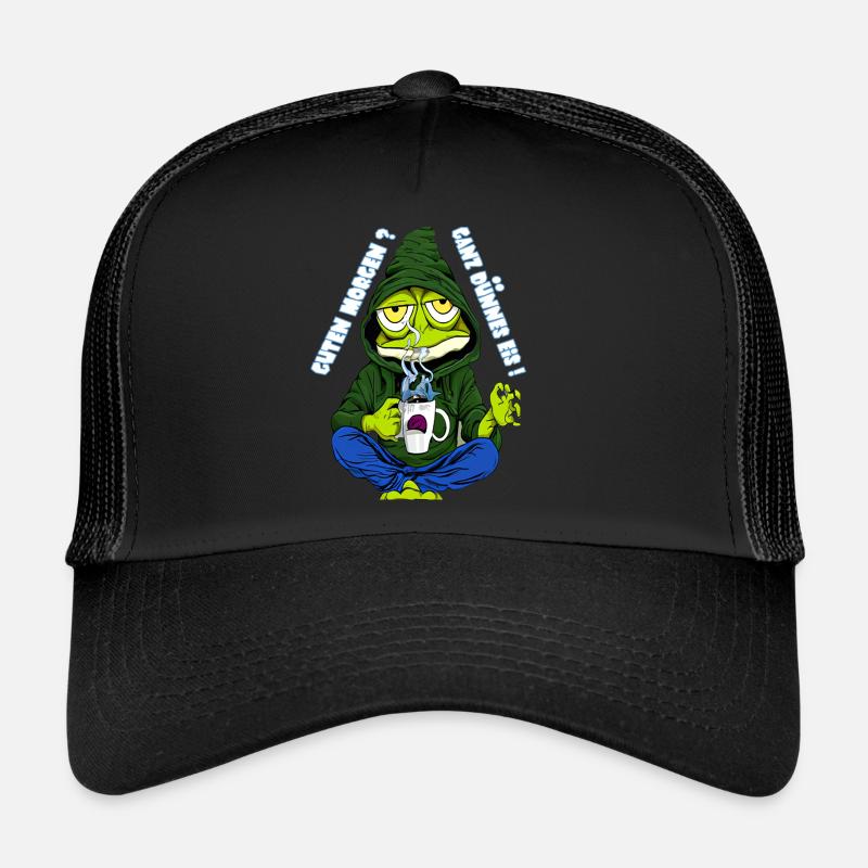 Crème glacée très fine Café de grenouille grouch du matin Casquette trucker 