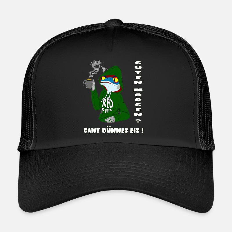 Crème glacée très fine Café de grenouille grouch du matin Casquette trucker 