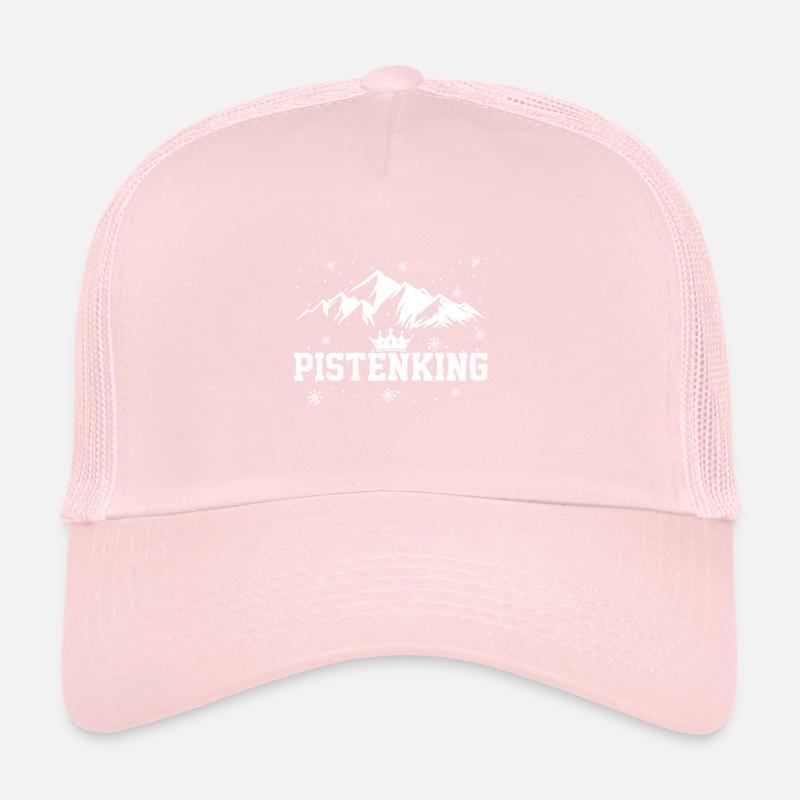 Pistenking Skiing Champ Snow Crown White Trucker Cap