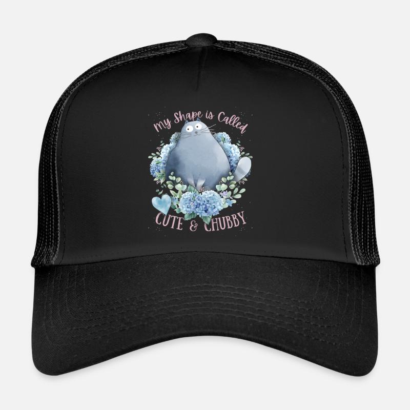 Dicke Katze lustiger Spruch, Cute-Chubby-Cat Trucker Cap
