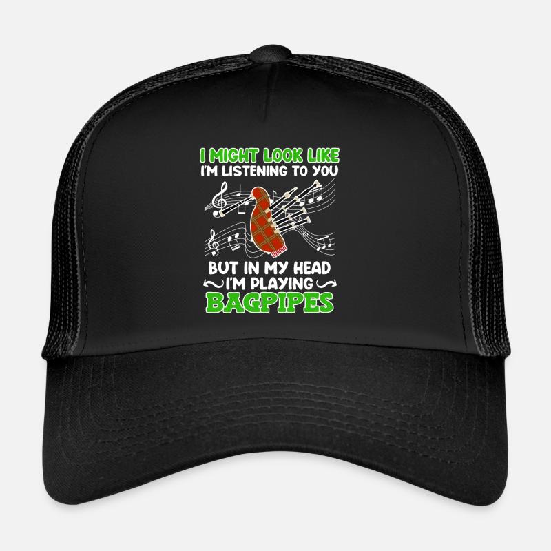 On dirait que j’écoute mais la tête joue de la cornemuse Casquette trucker 