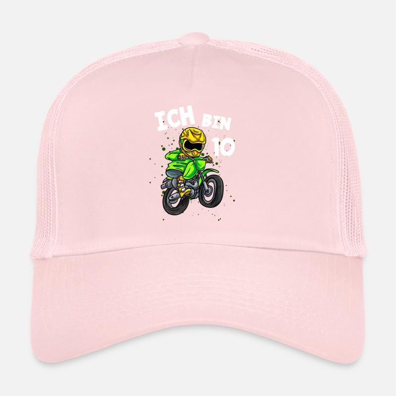 Ich bin 10 Jahre Motorcross 10. Geburtstag Trucker Cap