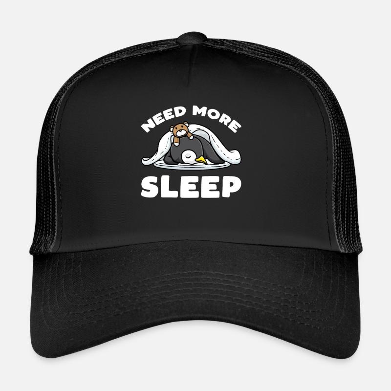 Need more sleep Sleeping Penguin Plush Toy Trucker Cap