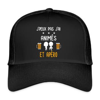 je peux pas animés - Casquette trucker  - noir/noir - Devant