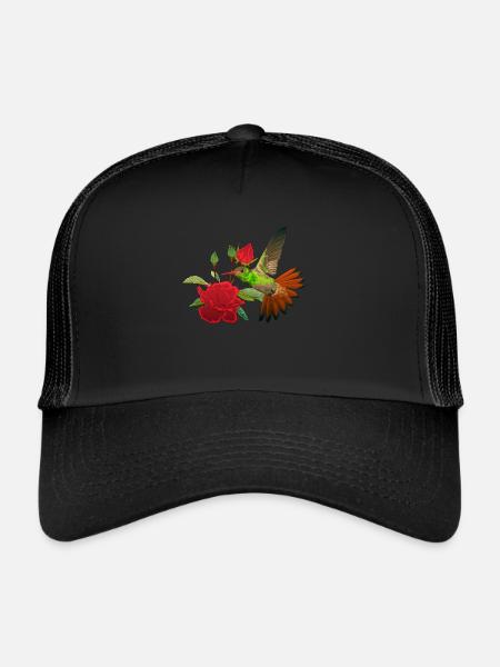 Cadeaux colibris pour grand-mère et mère - Casquette trucker  - noir/noir - Devant