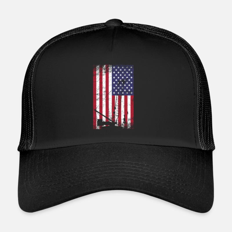 Crane operator american flag, crane operator Trucker Cap