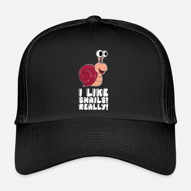 I really like snails - Trucker Cap - black/black