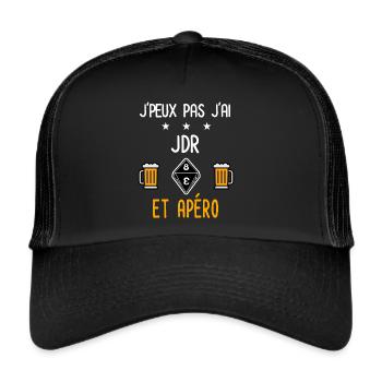 je peux pas jdr jeu de rôle - Casquette trucker  - noir/noir - Devant