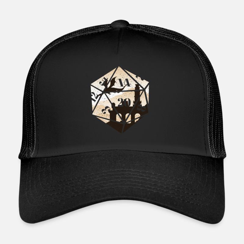 RPG RPG Tabletop Rollenspiele Gamer Würfel Rolle - Trucker Cap - Schwarz/Schwarz