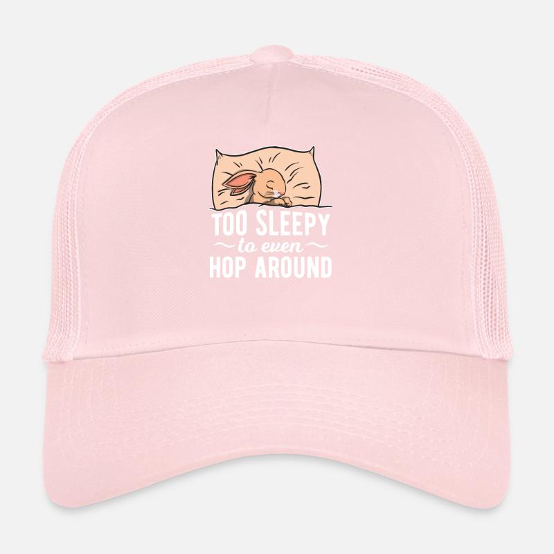 Le lapin fatigué dort au lit la nuit Casquette trucker 