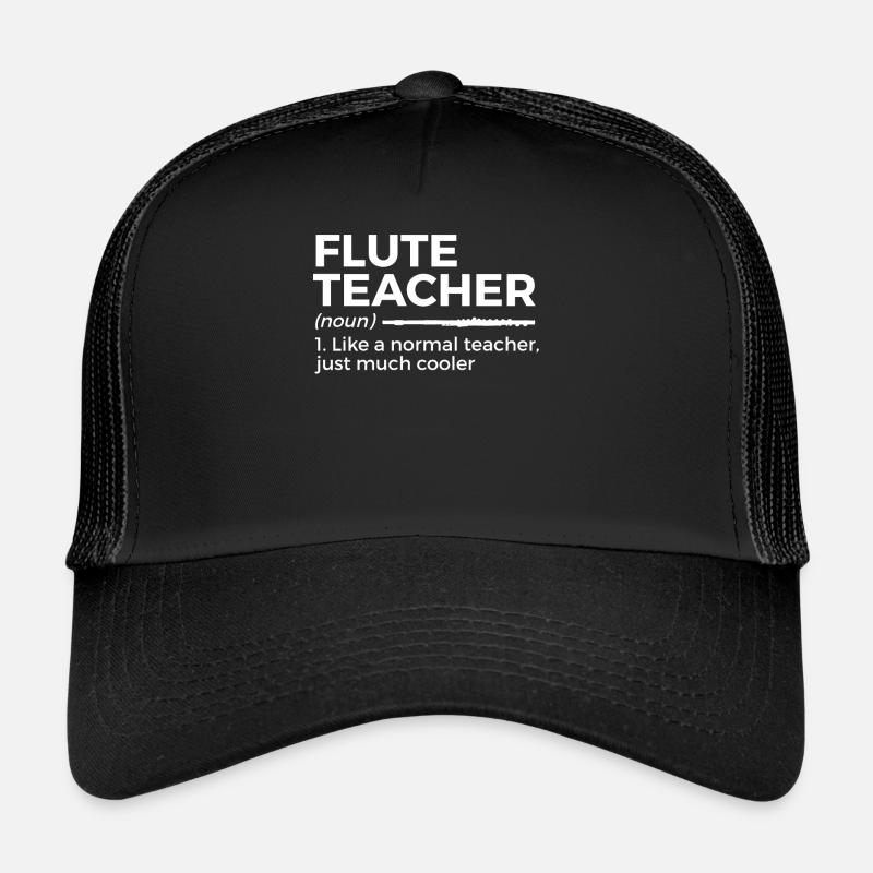 Flöte Querflöte Musiker Blasmusik - Trucker Cap - Schwarz/Schwarz