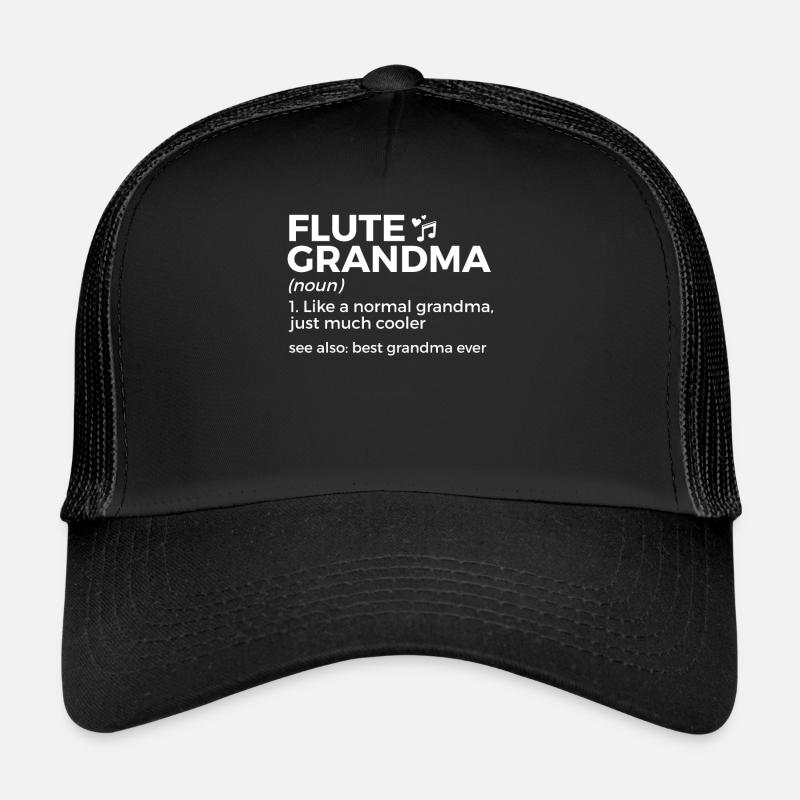 Flöte Querflöte Musiker Blasmusik - Trucker Cap - Schwarz/Schwarz