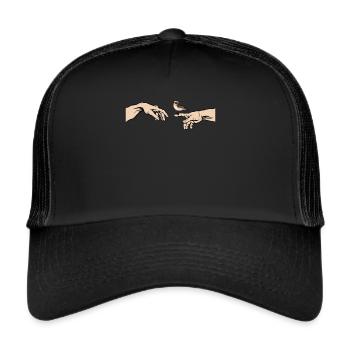 Braunkehlchen Vogel des Jahres Braunkehlchen - Trucker Cap - Schwarz/Schwarz - Vorne