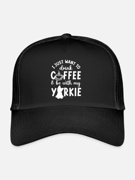 Yorkshire Terrier Yorkie Dog Cadeau - Casquette trucker  - noir/noir - Devant