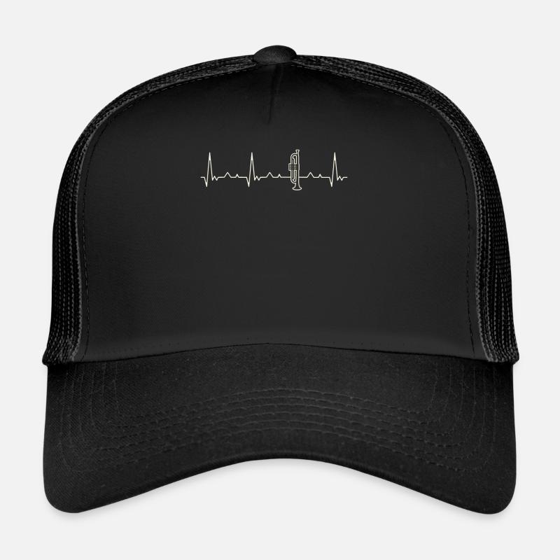 Instrumento de trompeta. Corazón. Amor. Ekg. Casquette trucker 