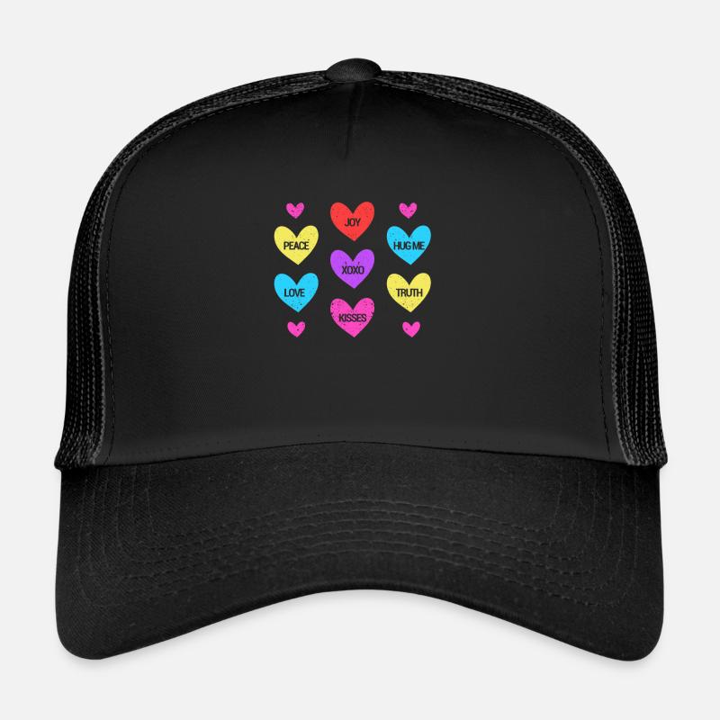 Valentine's Day Heart Candy Lovers Matching Trucker Cap