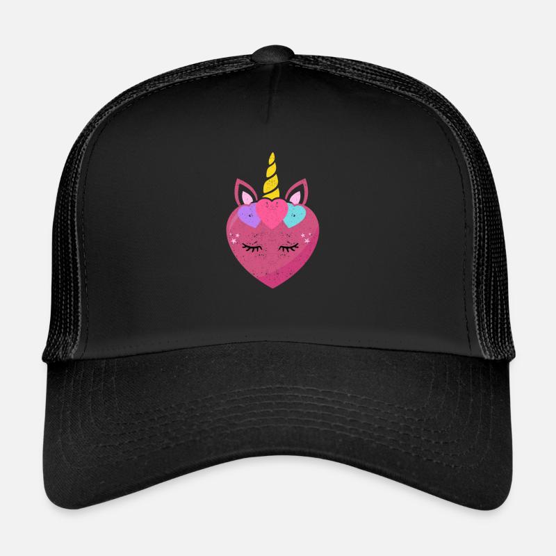 Cute Unicorn Heart Valentine's Day Unicorns Trucker Cap