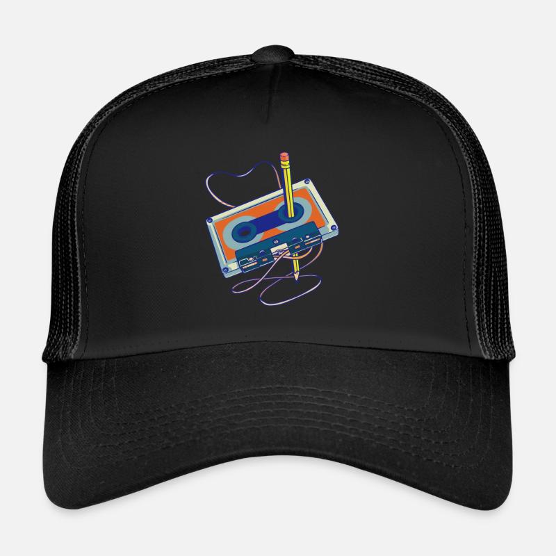 Record songs radio cassette recorder cassette Trucker Cap
