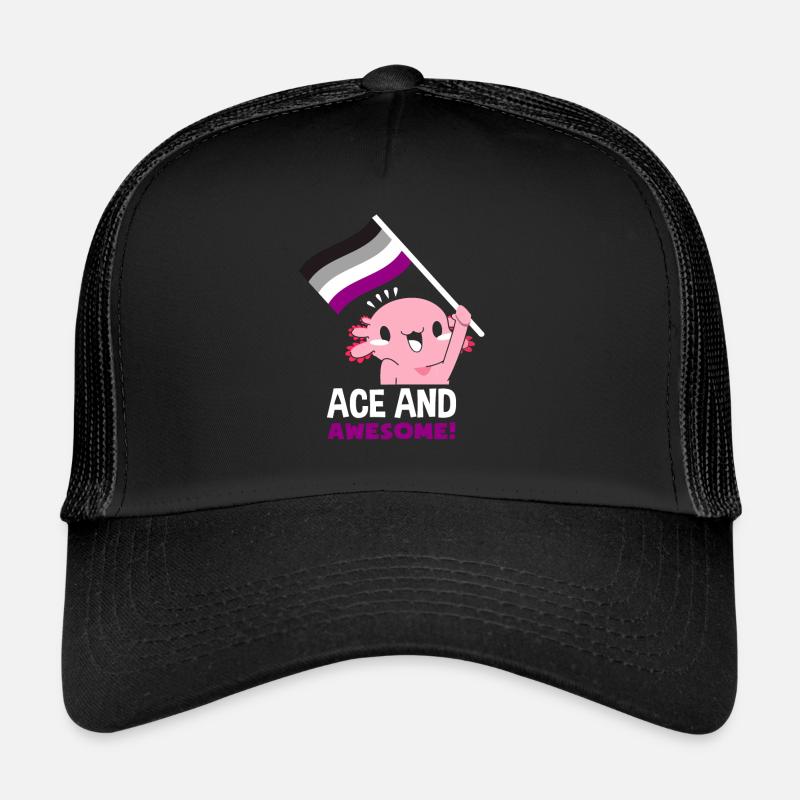 Asexuell Axolotl - Trucker Cap - Schwarz/Schwarz