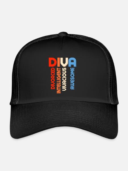 DIVA - Divoced Intelligent Vivacious Awesome Ex-Wi - Trucker Cap - black/black - Front