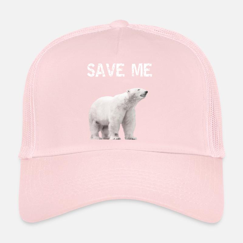 Save me Polar Bear Climate Protest Climate Change Rescue Trucker Cap