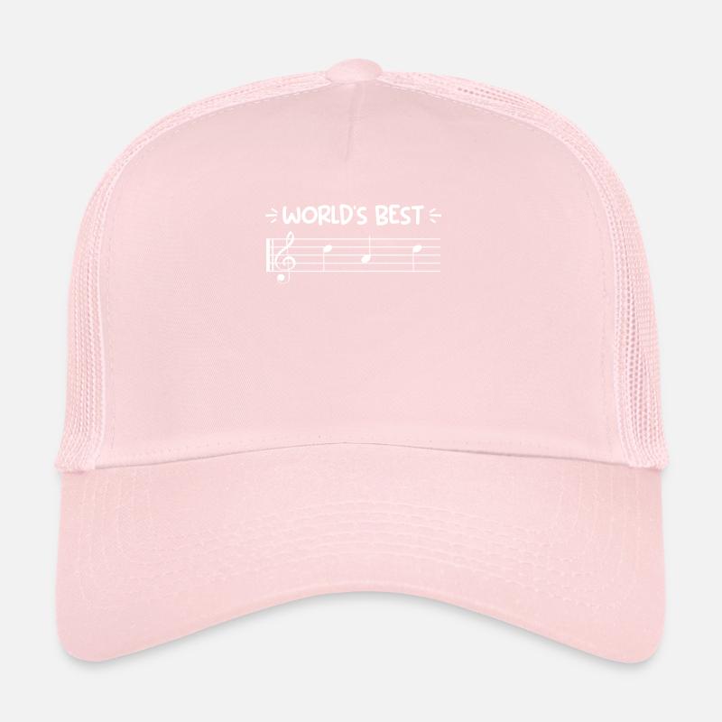 Musicians the world's best dad father music notes Trucker Cap