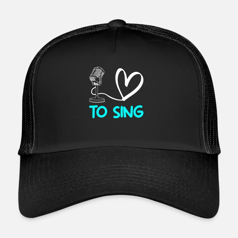 Sänger ich liebe es zu singen - Trucker Cap - Schwarz/Schwarz