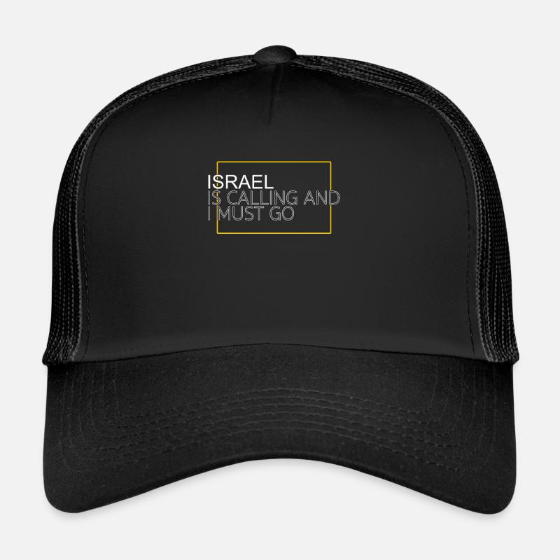 Israel Spruch - Trucker Cap - Schwarz/Schwarz