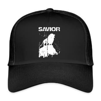 Savior Savior Jesus Lion Christian Religion - Trucker Cap - black/black - Front