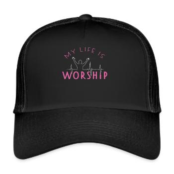 Worship Praise Heartbeat Church Evangelical - Trucker Cap - black/black - Front