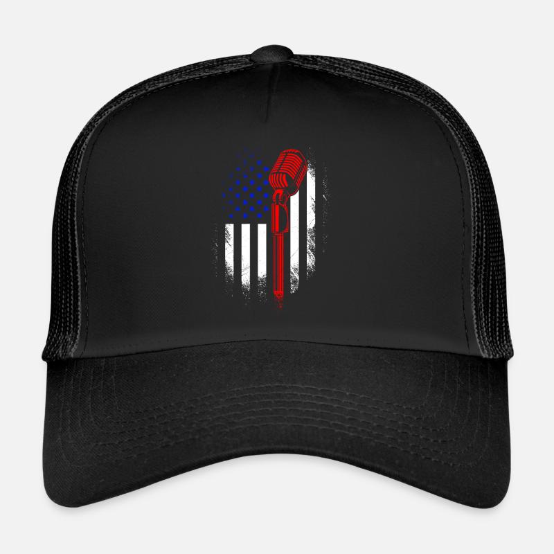 USA flag singer American singer singing Trucker Cap