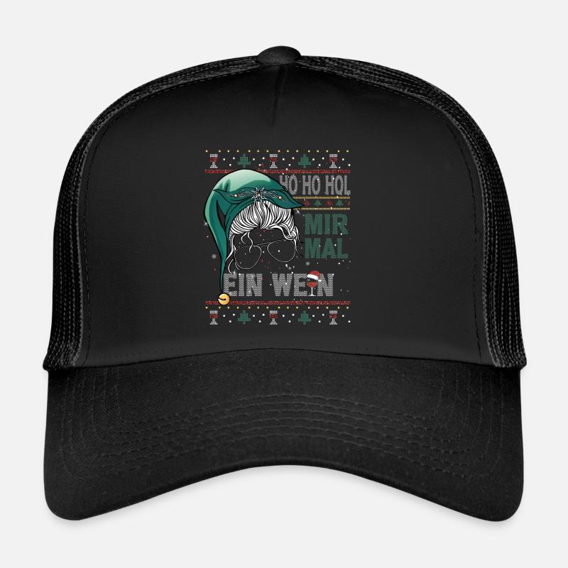 Ho Ho Hol Mir Mal Ein WEIN Ugly Christmas Sweater Trucker Cap