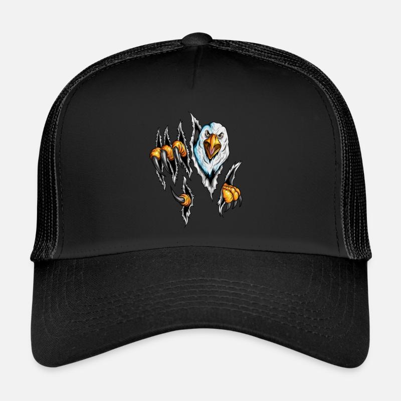 Griffes d’aigle à gratter Oiseau de proie Design Eagle Eye - Casquette trucker  - noir/noir