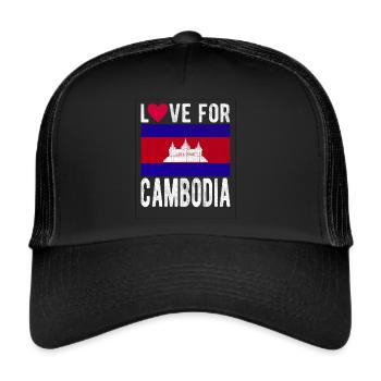 Cambodge Souvenir - Casquette trucker  - noir/noir - Devant