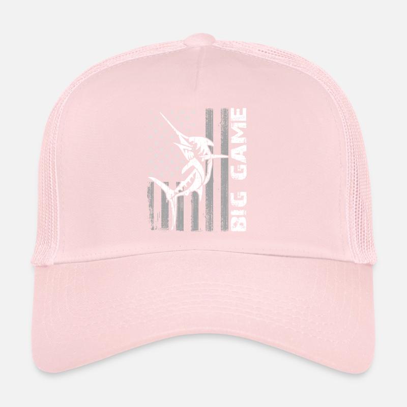 Marlin sauteur avec drapeau américain Pêche en haute mer Casquette trucker 