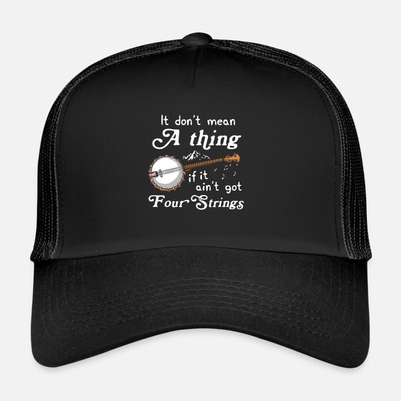 Banjo Shirts For Men Bluegrass Appalachia Folk Trucker Cap