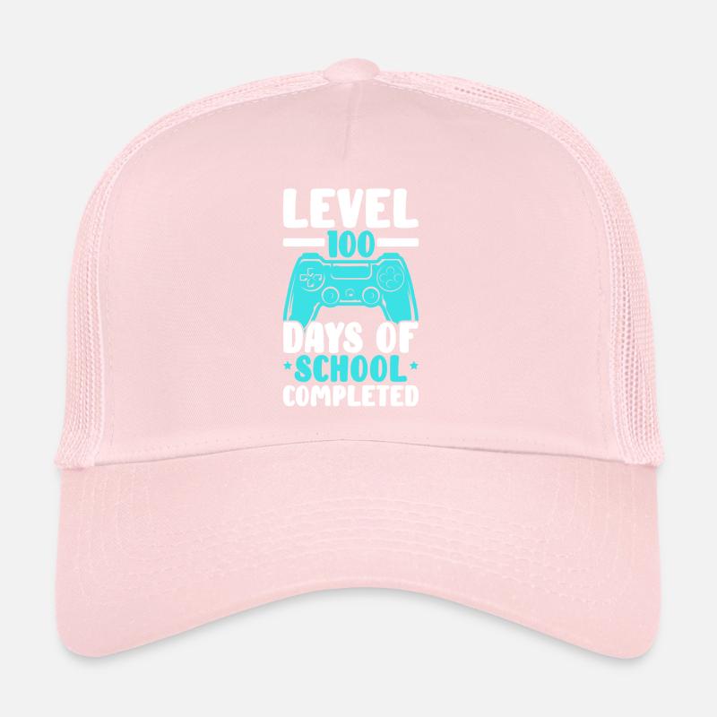 Level 100 Days Of School Completed Video Game Trucker Cap