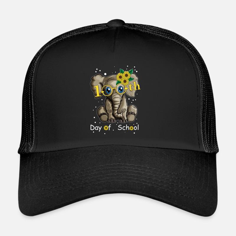 100 Days School Funny Elephant 1 Tenue de classe Casquette trucker 
