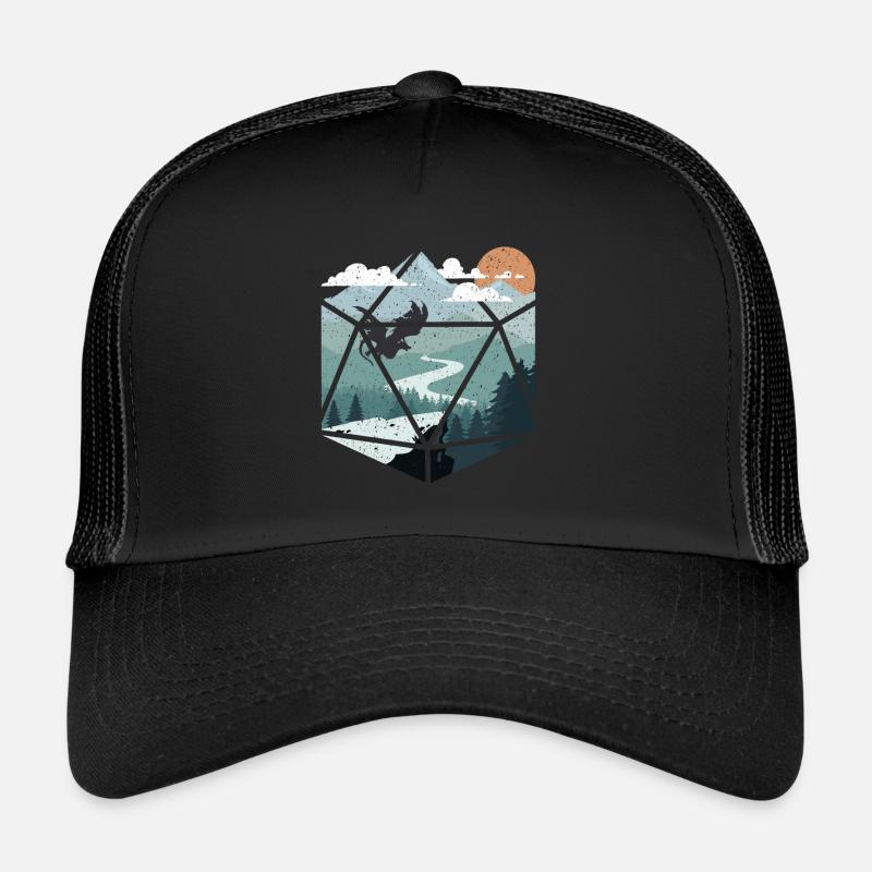 Rpg RPG jeu de rôle sur table dés dragon château - Casquette trucker  - noir/noir