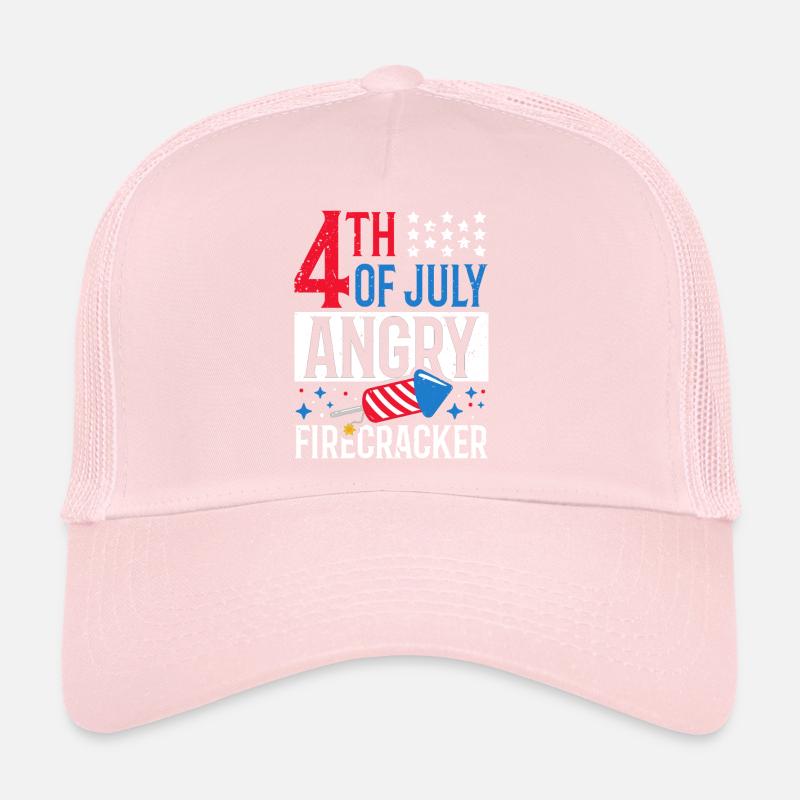 July 4 Angry Firecracker Independence Day Trucker Cap